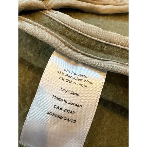 Talbots Shirt Coat Womens XL Green Wool Blend Long Heavyweight Pockets Outdoor - Picture 7 of 10